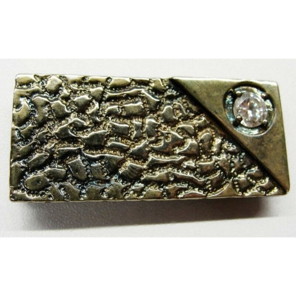 Lind Money Clip Silver Plated Nugget One Carat Simulated Cubic Zirconia Cash ID